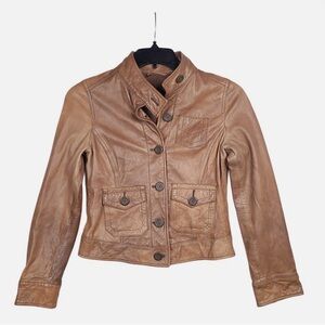 GAP Women's Brown Leather Jacket